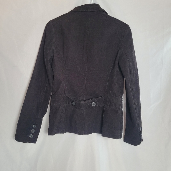 H&M Black Corduroy 2 Button Career Work Office Blazer Women's Size 8 - Picture 5 of 13